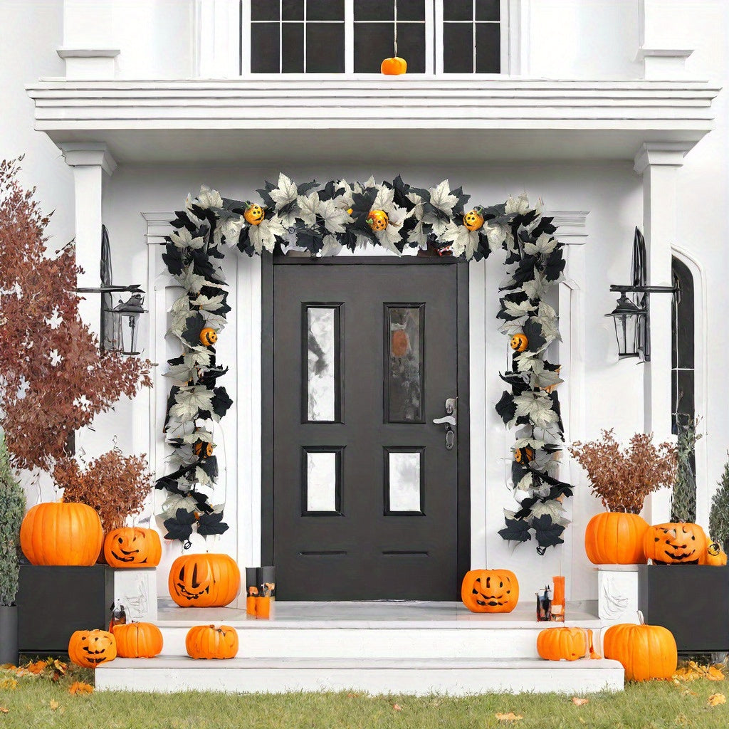 Black & White Maple Leaf Garland Set