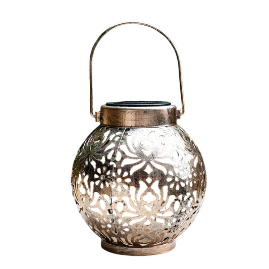 Solar Metal Lantern Outdoor Garden Decor Light