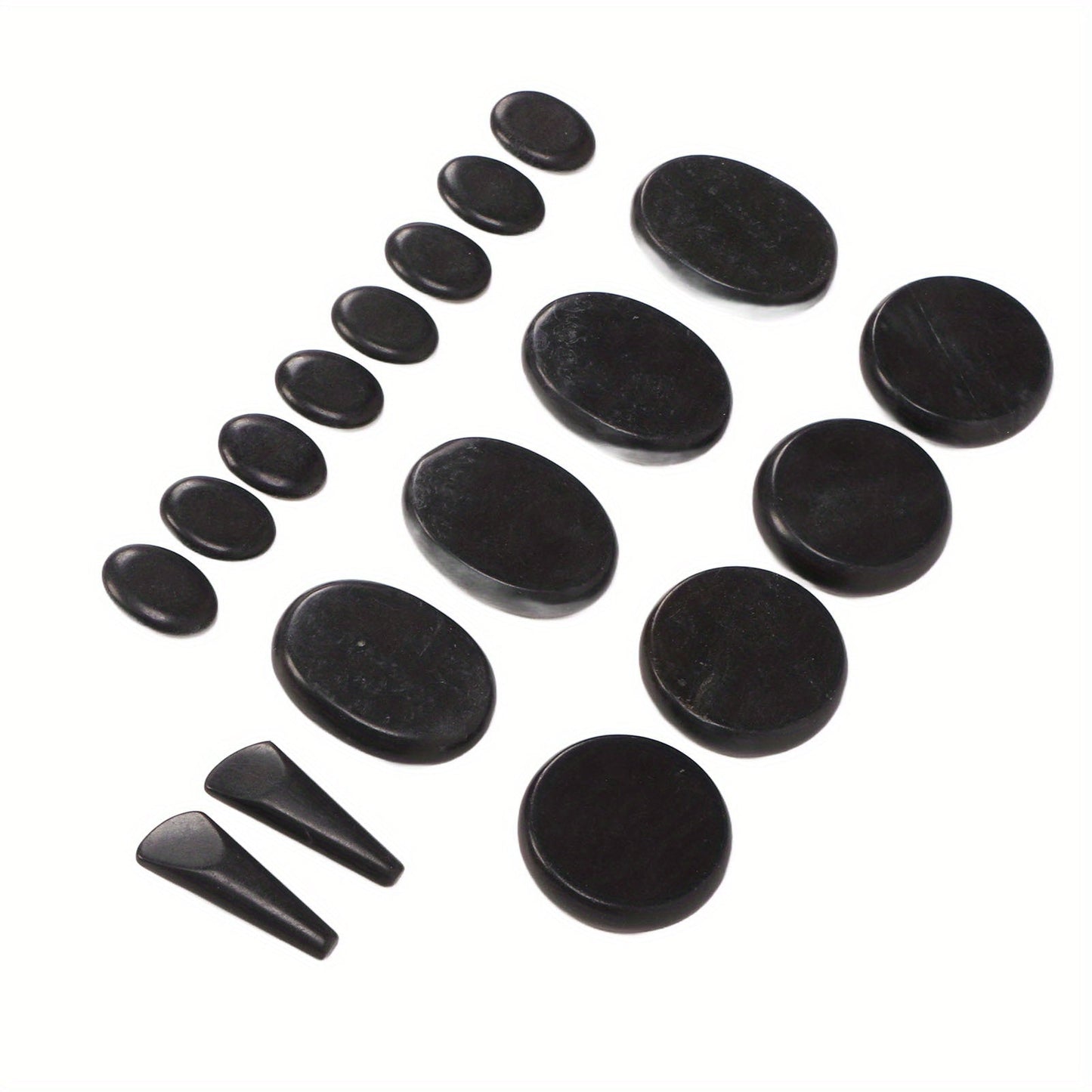 18pcs Heated Basalt Massage Stones with Warmer Box(Black)