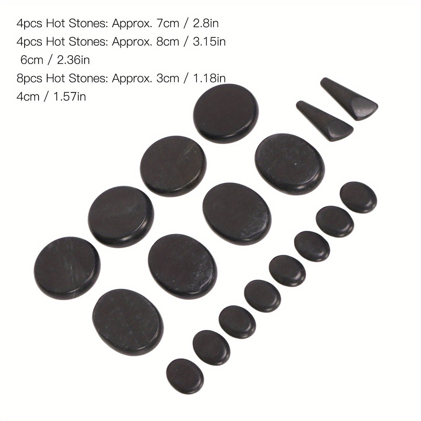 18pcs Heated Basalt Massage Stones with Warmer Box(Black)