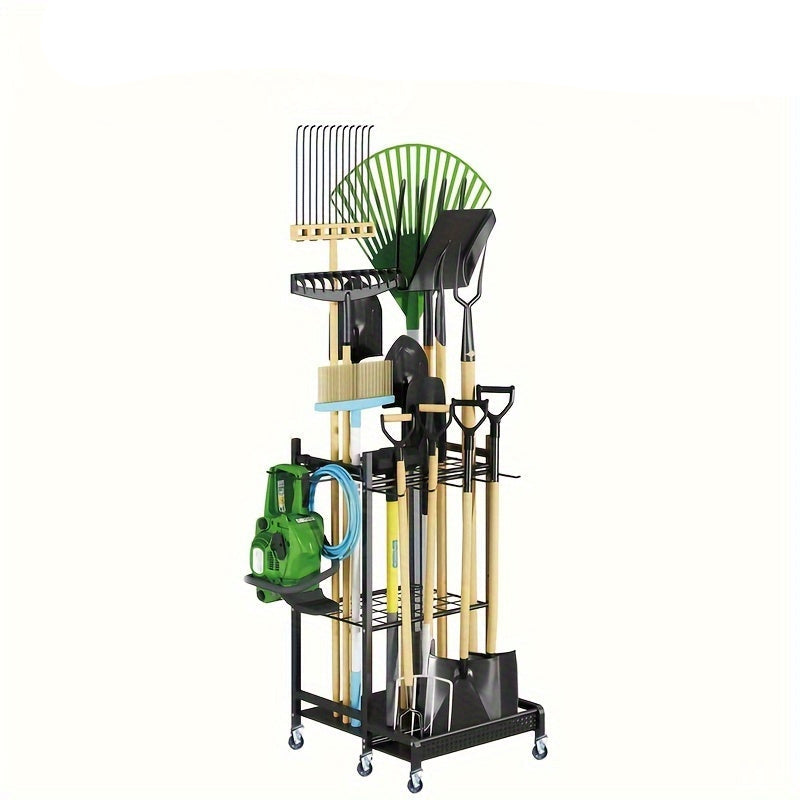 Garage Garden Tool Organizer with Hooks