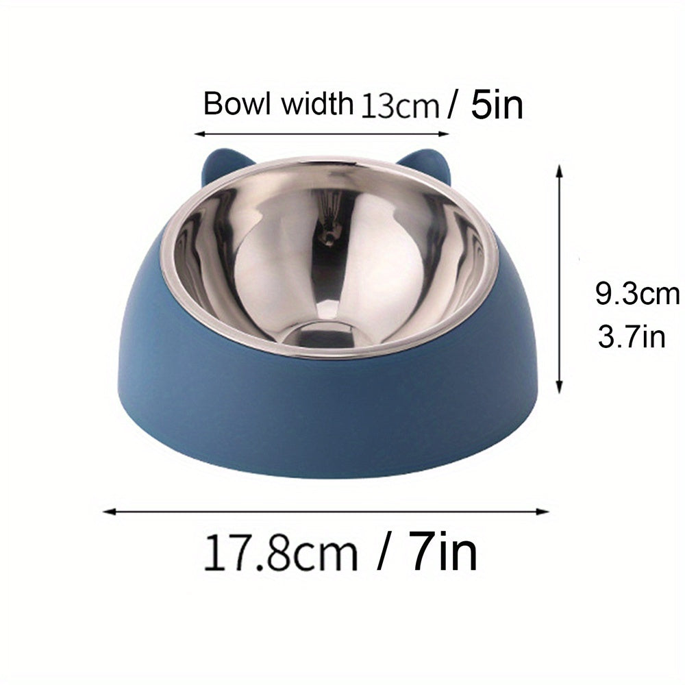 Stainless Steel Cat Bowl with Neck Protection