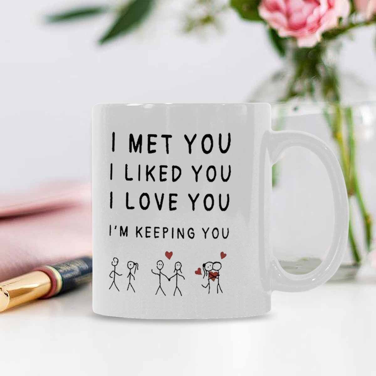 3D Ceramic Coffee Mug with Romantic Quote for Couples