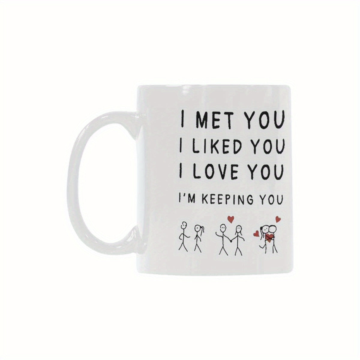 3D Ceramic Coffee Mug with Romantic Quote for Couples