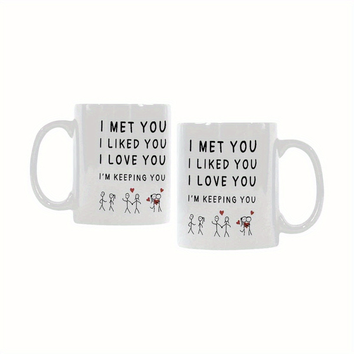 3D Ceramic Coffee Mug with Romantic Quote for Couples
