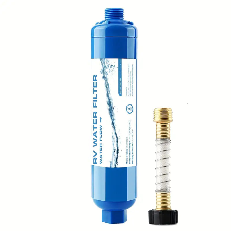 1pc RV Inline Hose Water Filter with Hose Protector