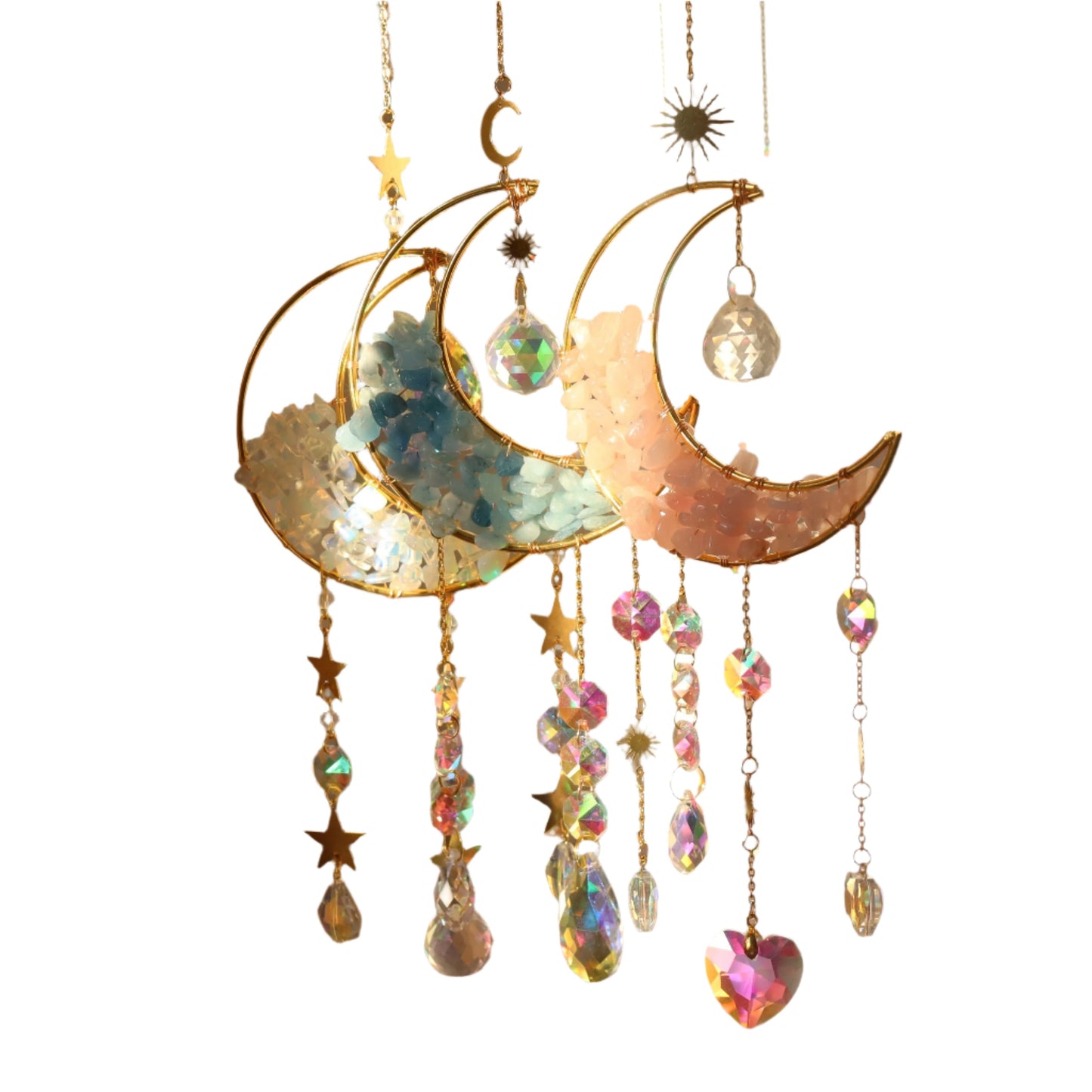 Ramadan Amethyst Crystal Half Moon Wind Chime