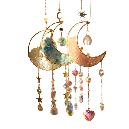 Ramadan Amethyst Crystal Half Moon Wind Chime