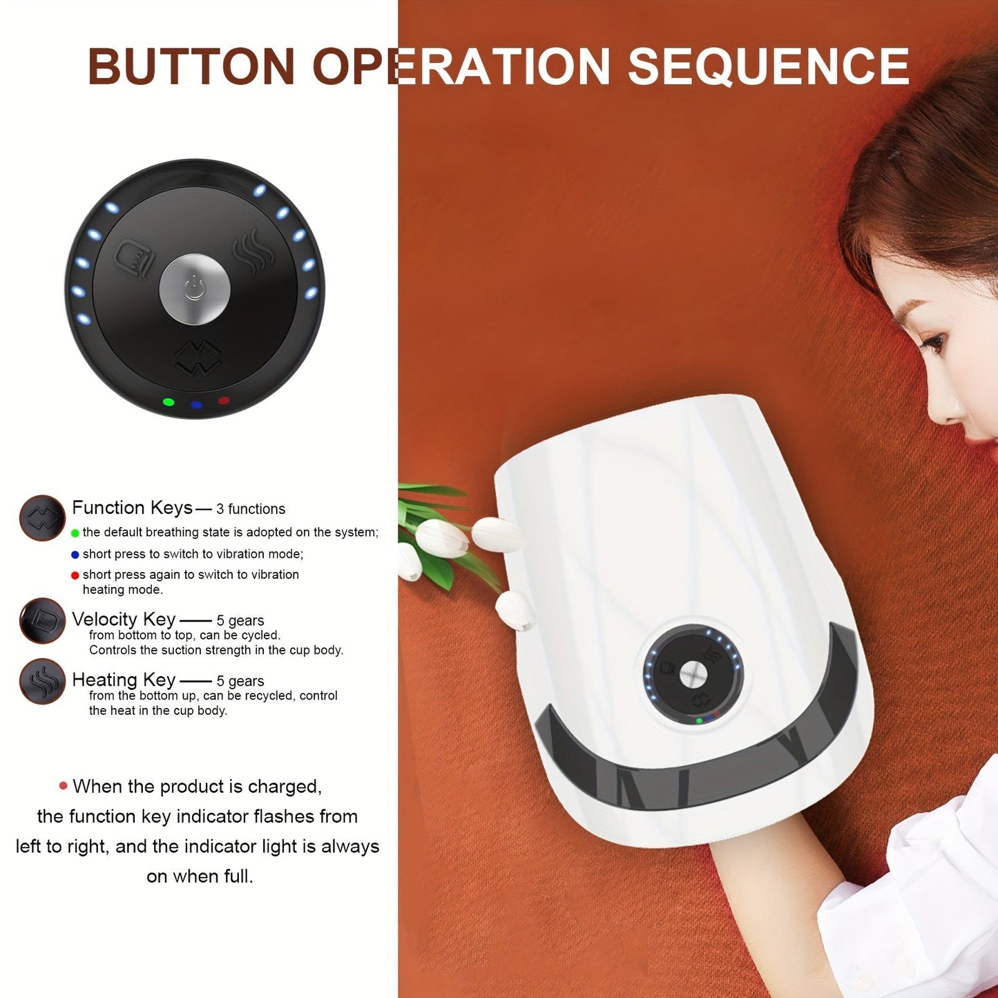 Cordless Hand Massager with Compression & Heat(White)