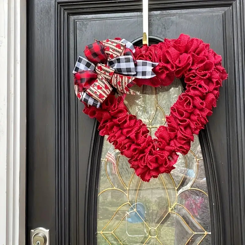 Valentine's Day Wrinkled Hemp Rope Heart-shaped Wreath