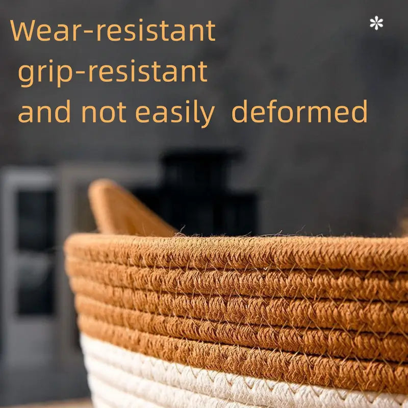 Cat Ear Shape Thickened Woven Cat Scratching Board Pet Bed - Khaki White