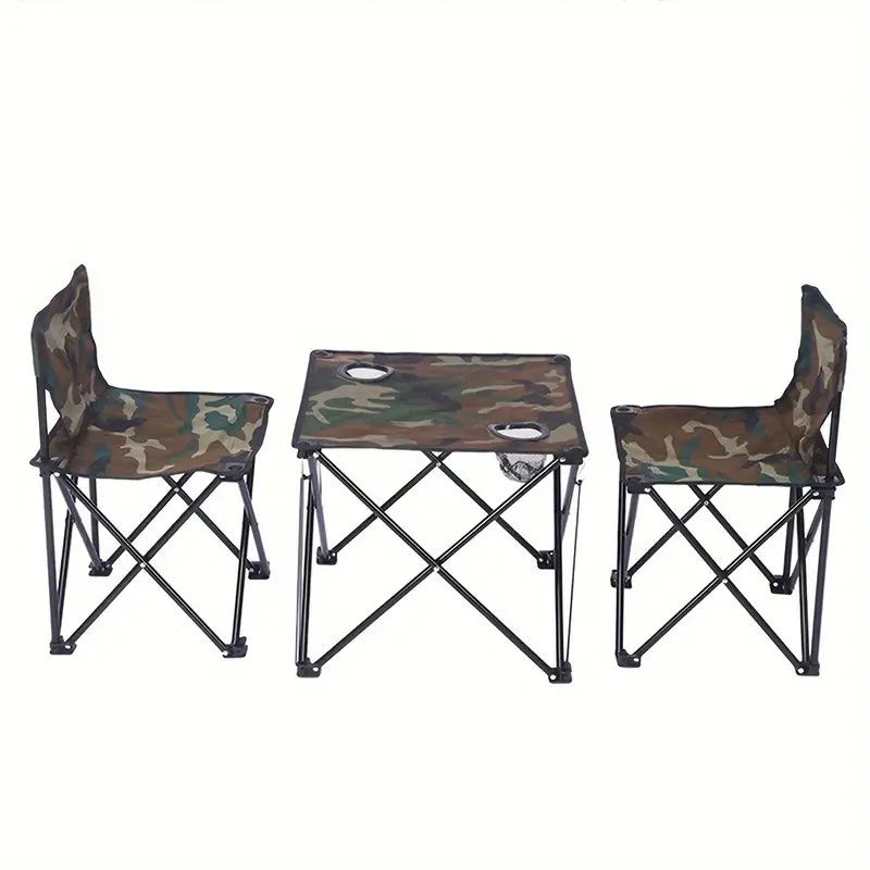 3 pcs Portable Outdoor Camping Table and Chair Set