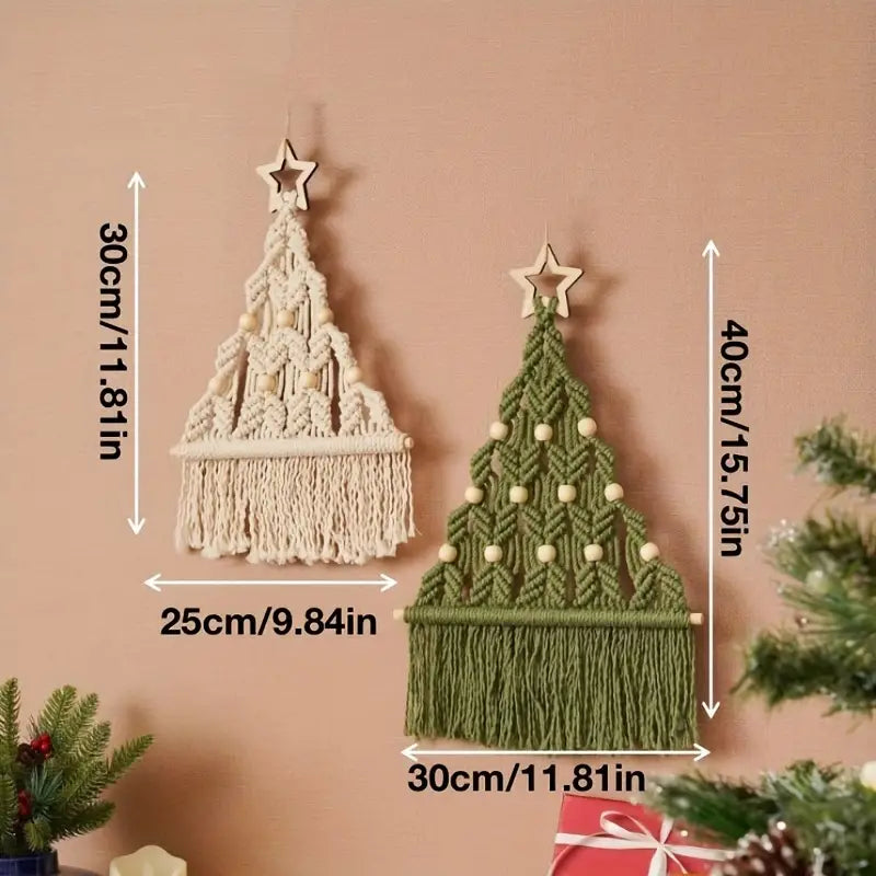 Twinkling Tidings: Pair of Woven Christmas Trees