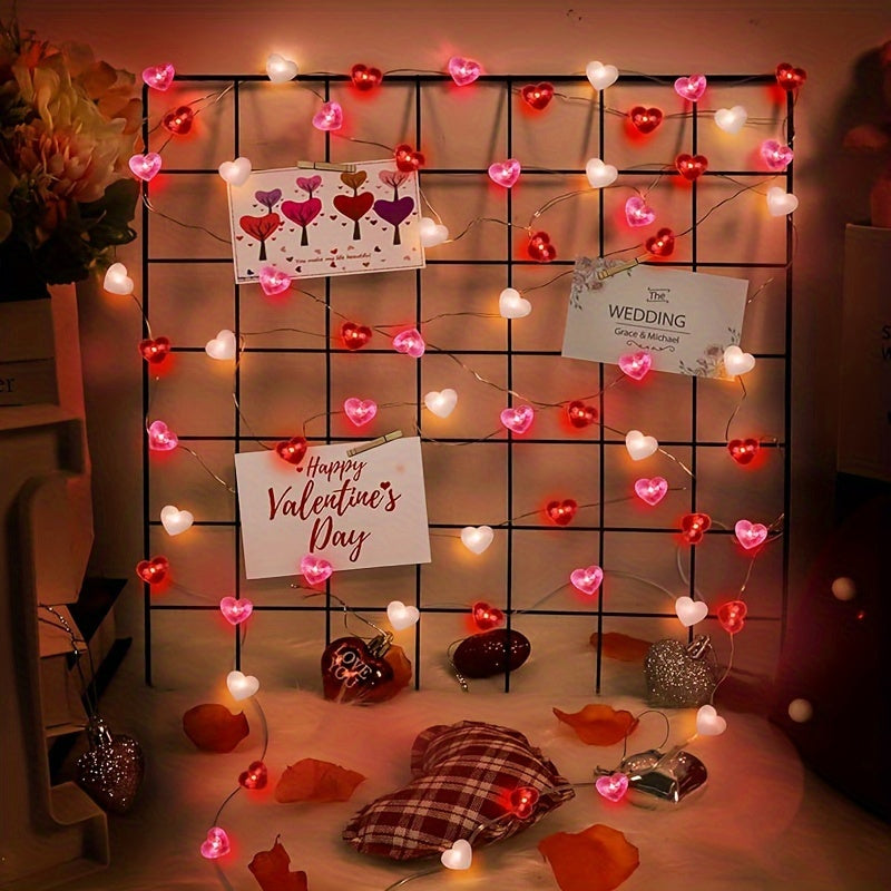 Valentine's Day Heart-Shaped LED String Lights