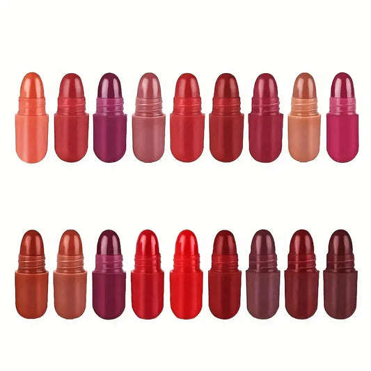 18pcs High-Pigment Matte Lipstick Set - Mini Capsule Collection for Long-Lasting Beauty