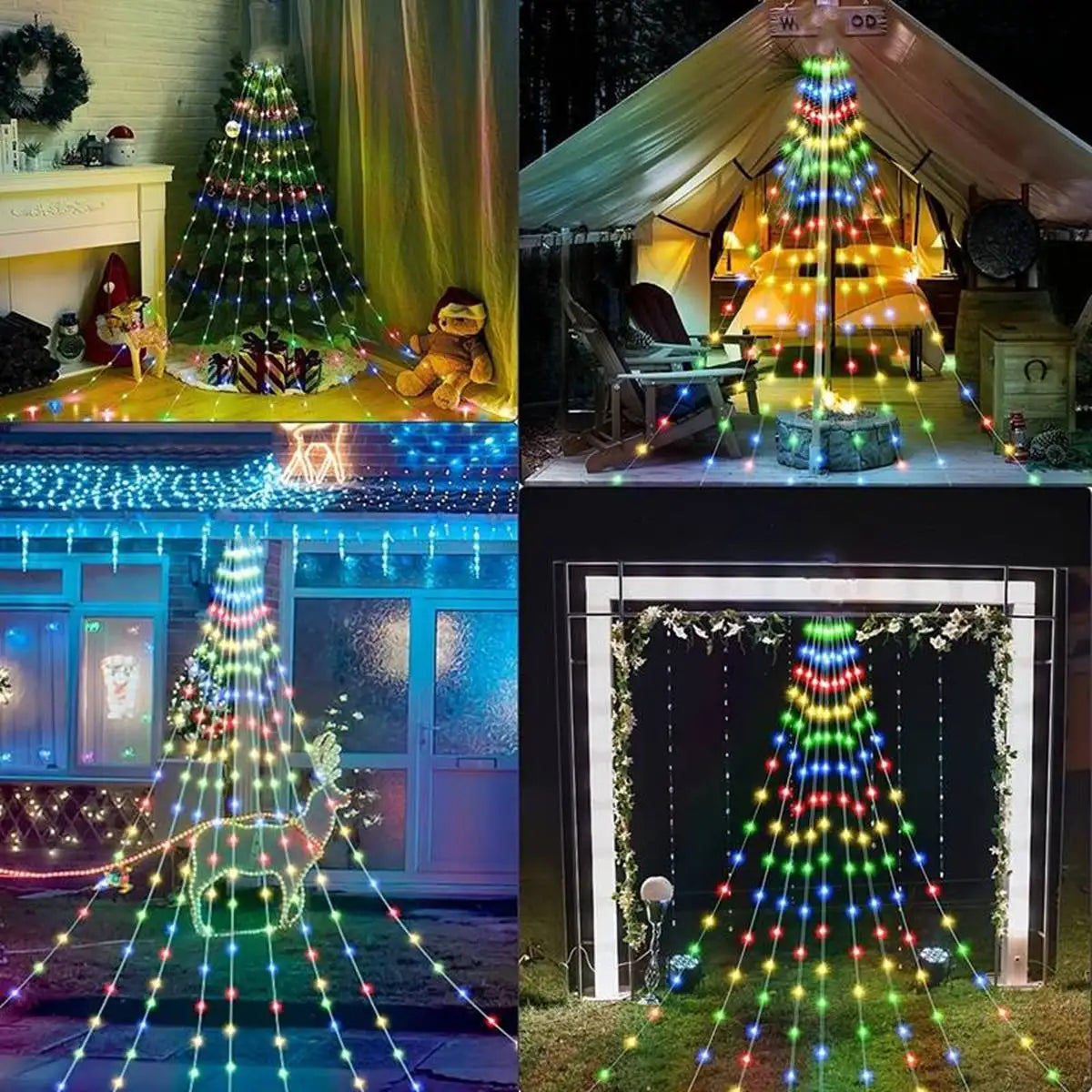 Waterfall Tree Fairy Light USB 8 Modes Curtain Light