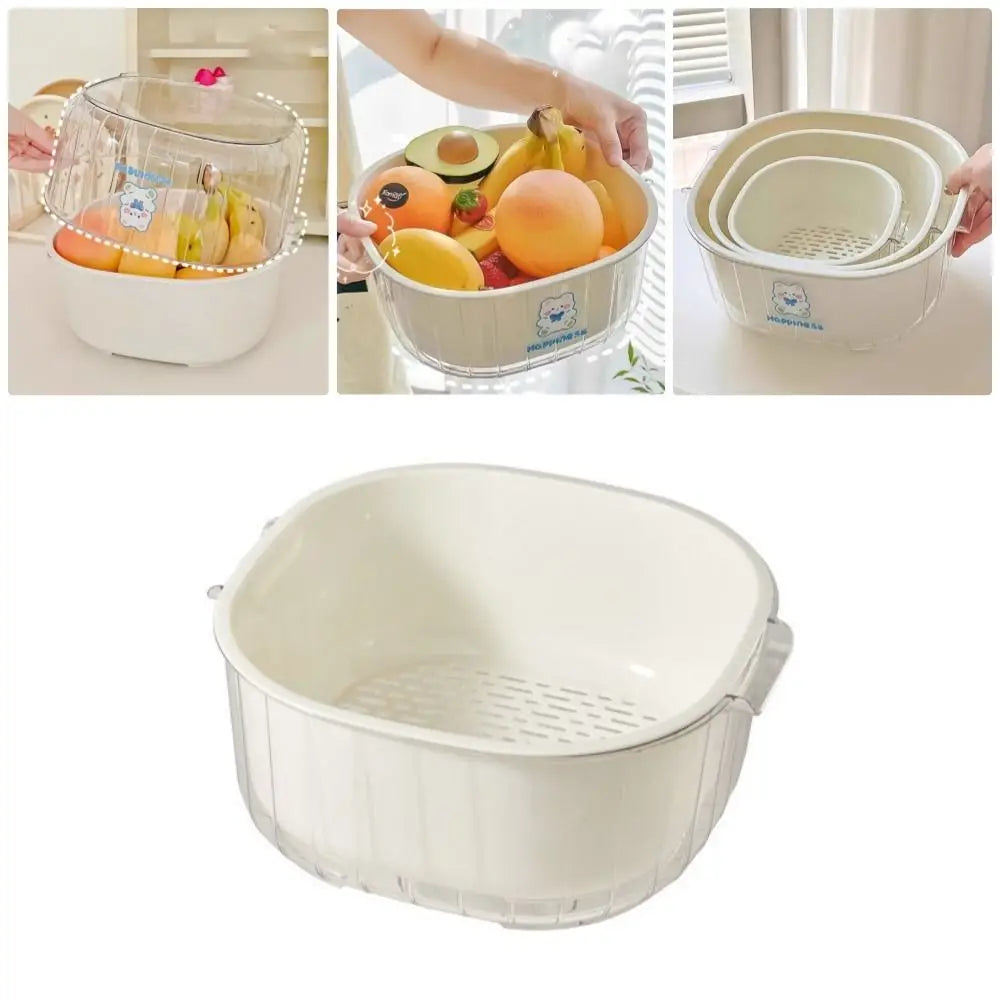 2-in-1 Double-Layer Vegetable & Fruit Washing Basket
