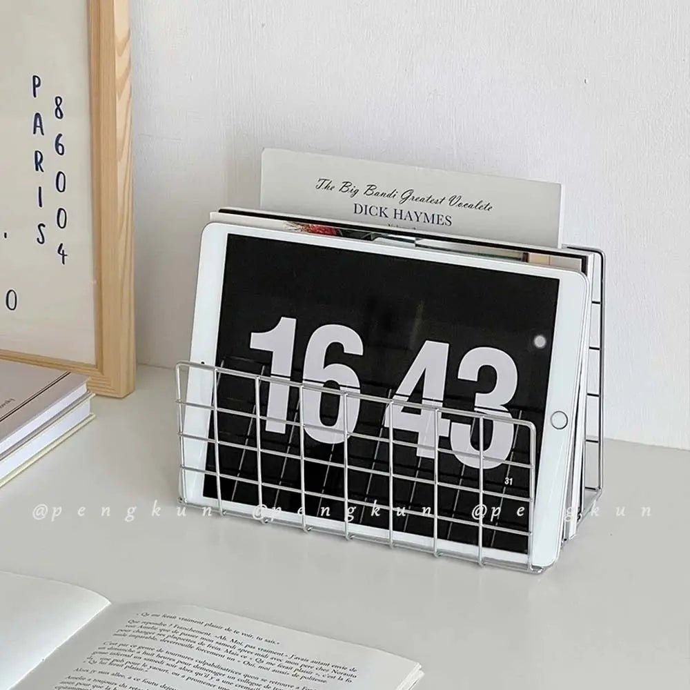 Three-Tier Iron Magazine and Book Storage Rack