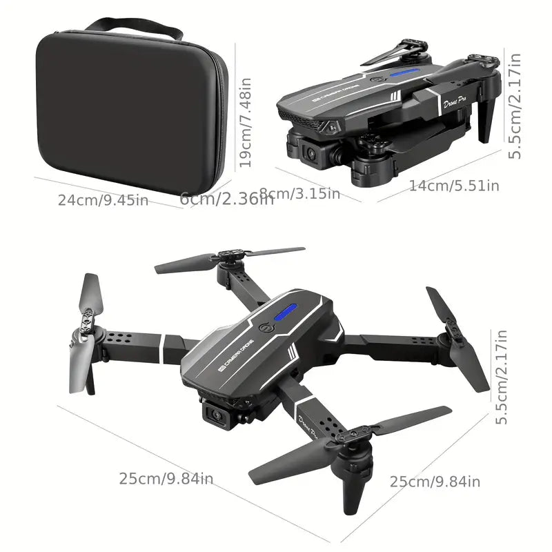 E88 Quadcopter UAV Drone with Dual HD Cameras - Black (HD Dual Camera)