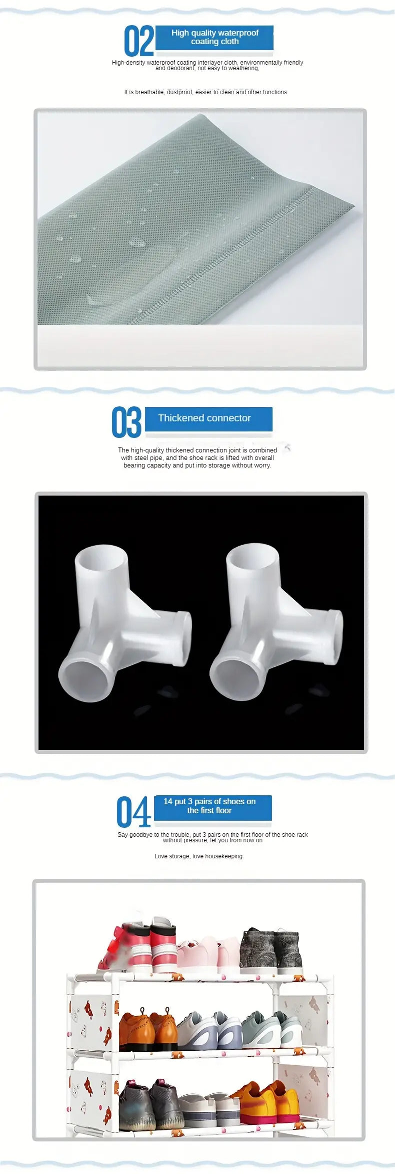 Keep your footwear in check with this multi-layer plastic storage shoe rack