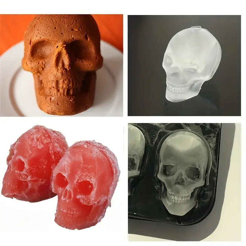 3D Skull Ice Cube Tray Maker - 4Pcs