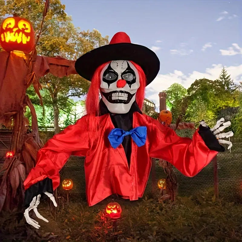 1pc Scary Clown Ground Stake – Red Clown