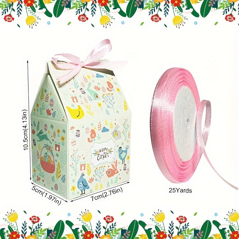 24-Pack Easter Treat Boxes with Ribbon