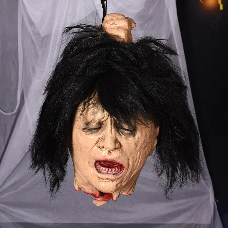 Latex Head Hanging - With Black Hair