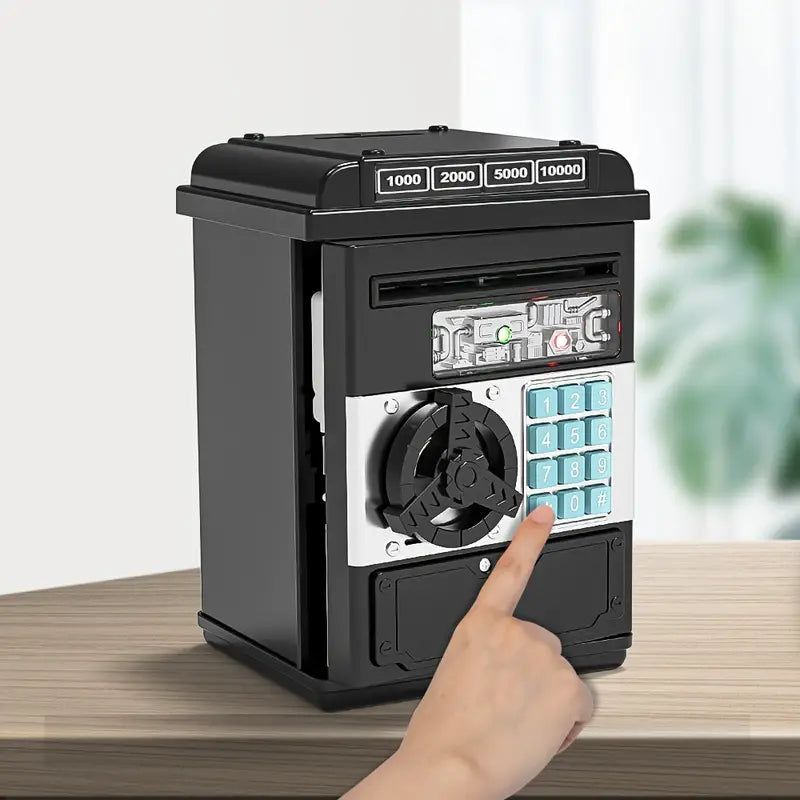 Electronic Password Piggy Bank - Fun & Secure Savings (Black)