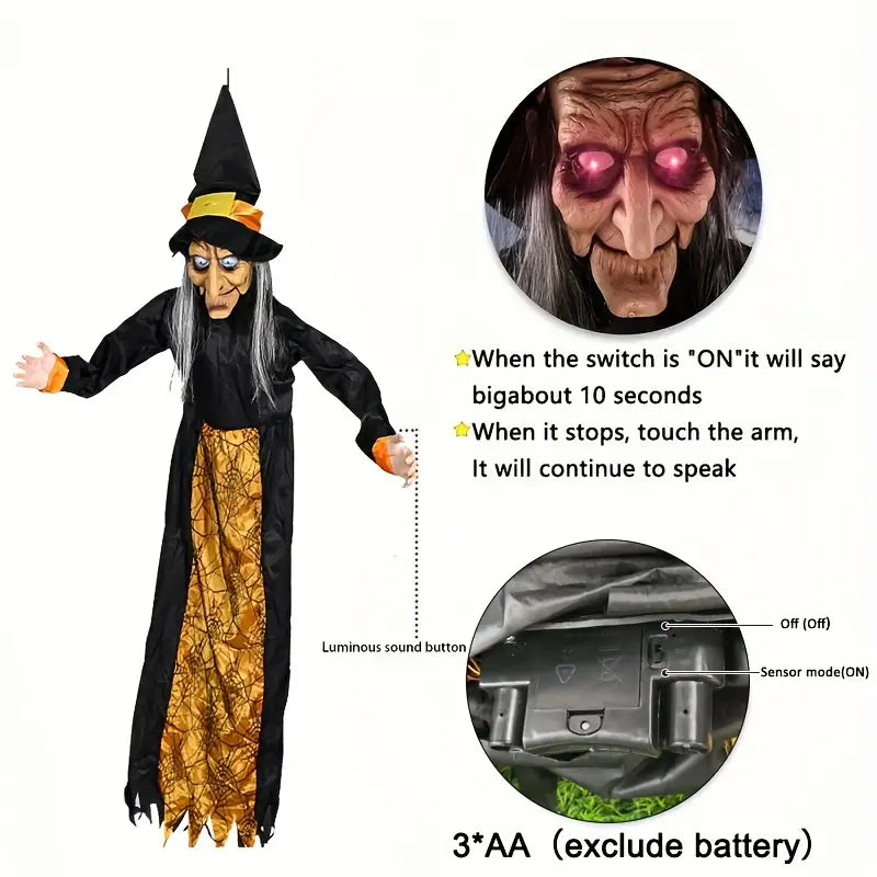 Luminous Hanging Ghost - Witch Voice Control Prop
