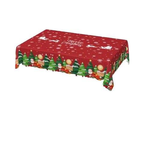 Transform Your Table with 1pc Merry Christmas Polyester Tablecloth