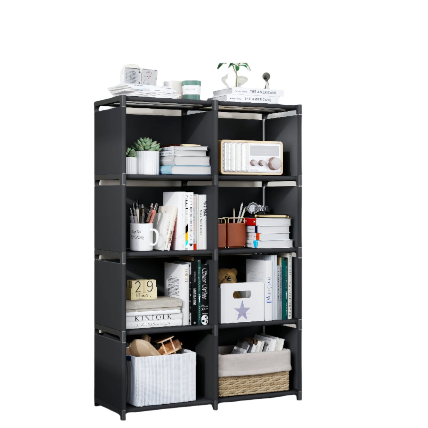 Bookshelf Durable Metal & Plastic (8-Tier)