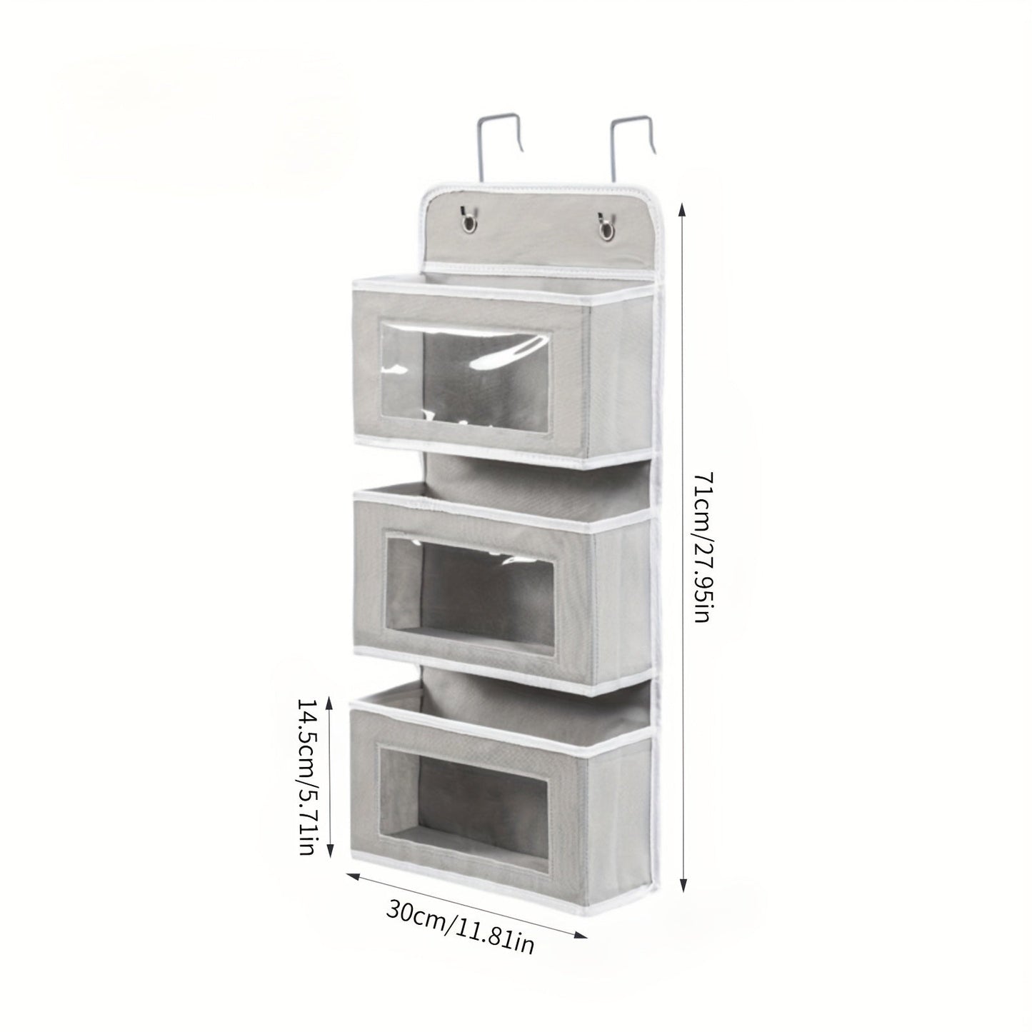 3-Layer Over-the-Door Storage Rack Gray