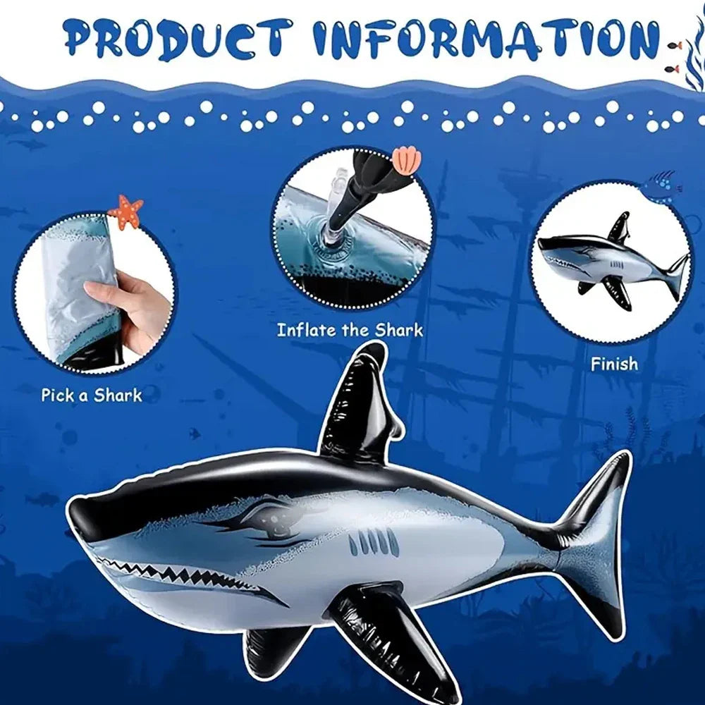 Inflatable Shark Toy for Beach and Pool Games