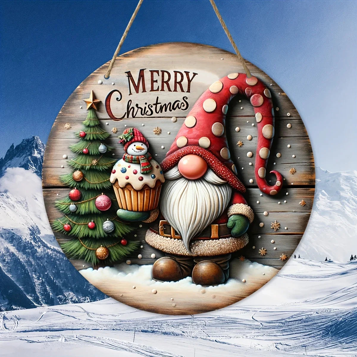 Wooden Merry Christmas Hanging Decoration