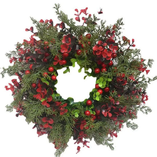 Winter Berry Christmas Wreath with Eucalyptus Leaves