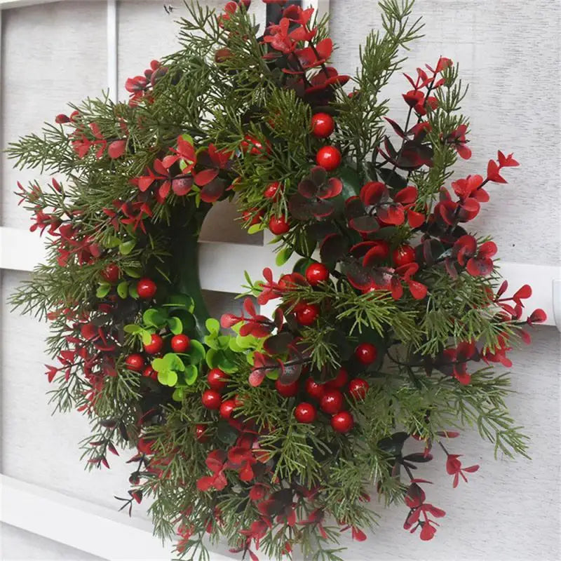 Winter Berry Christmas Wreath with Eucalyptus Leaves