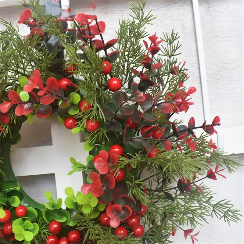 Winter Berry Christmas Wreath with Eucalyptus Leaves
