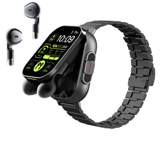 2-in-1 Smart Watch with Earphones Bluetooth GPS (Black)