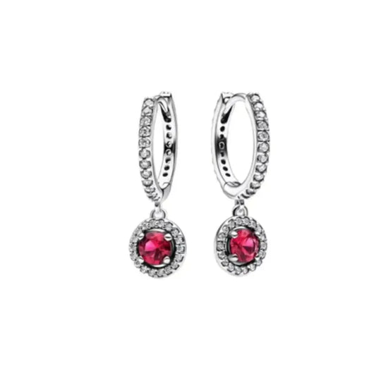 Valentine's Day Sapphire Earrings (Pink Red)