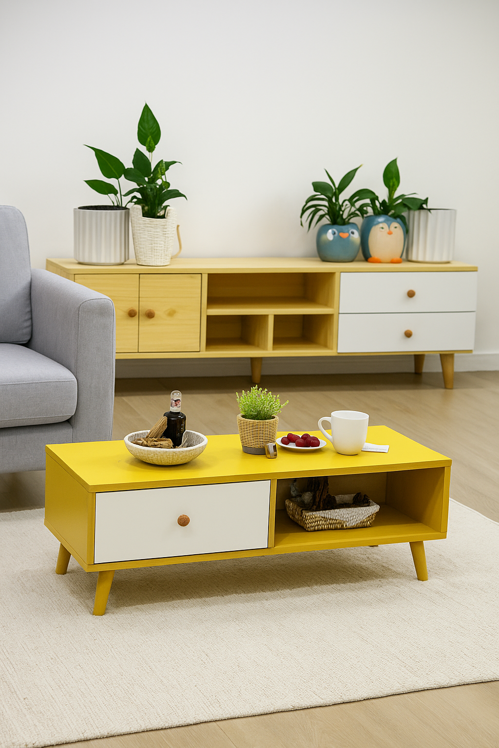 Modern Living Room TV Stand Table Set