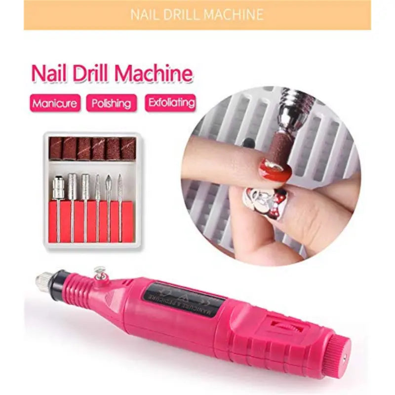 UV LED Nail Drill Kit Acrylic Nail Tips and drill Tools - Complete Manicure and Pedicure Set for Beginners