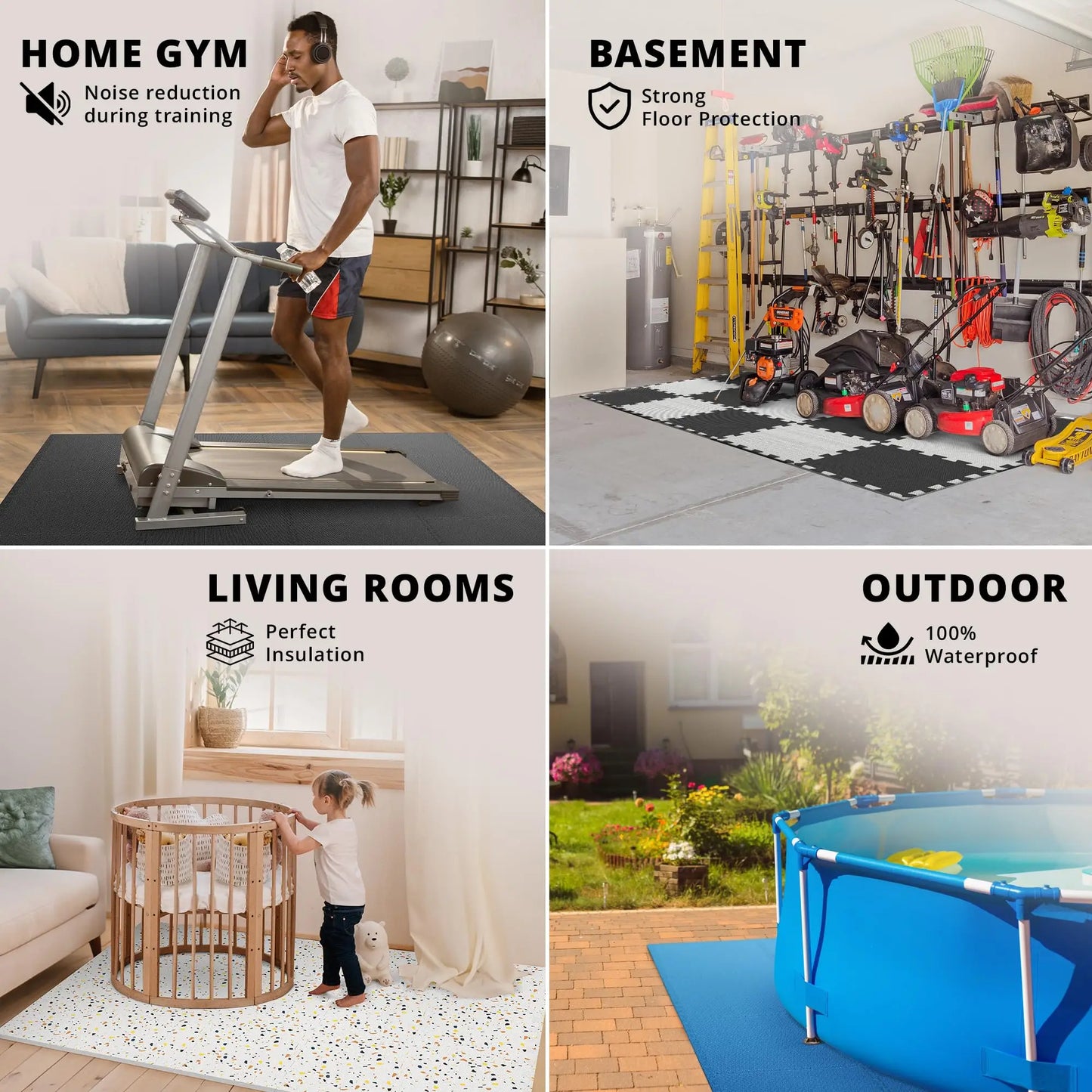 Cross Pattern Non-Slip EVA Sports Gym Mat