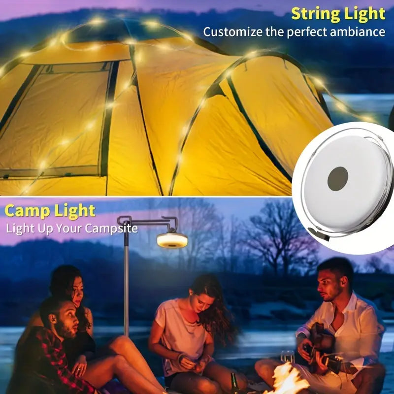 Portable Camping String Light: 2-in-1 USB Rechargeable LED