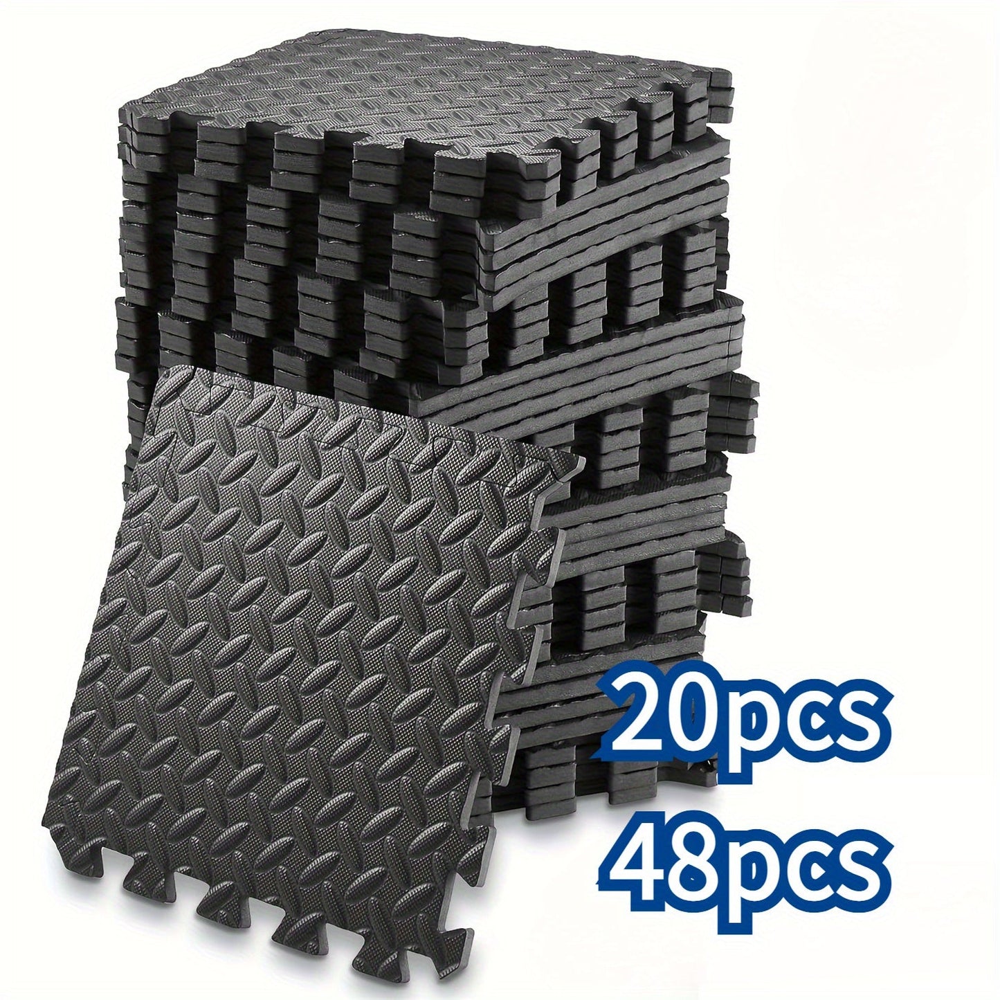 Interlocking Exercise Mat Black Set (48pcs)