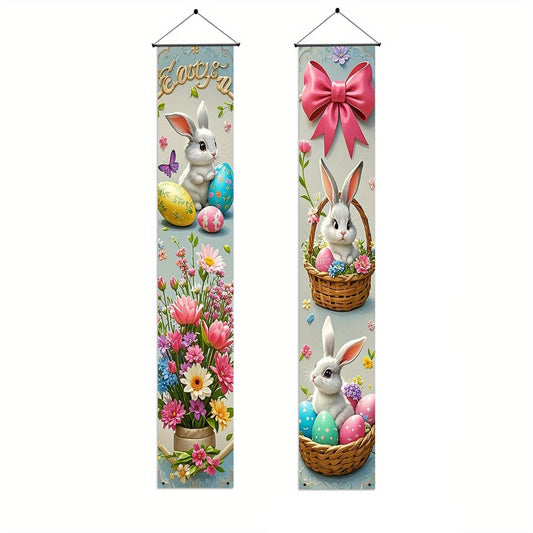 Easter Bunny Floral Door Banners 30x180cm