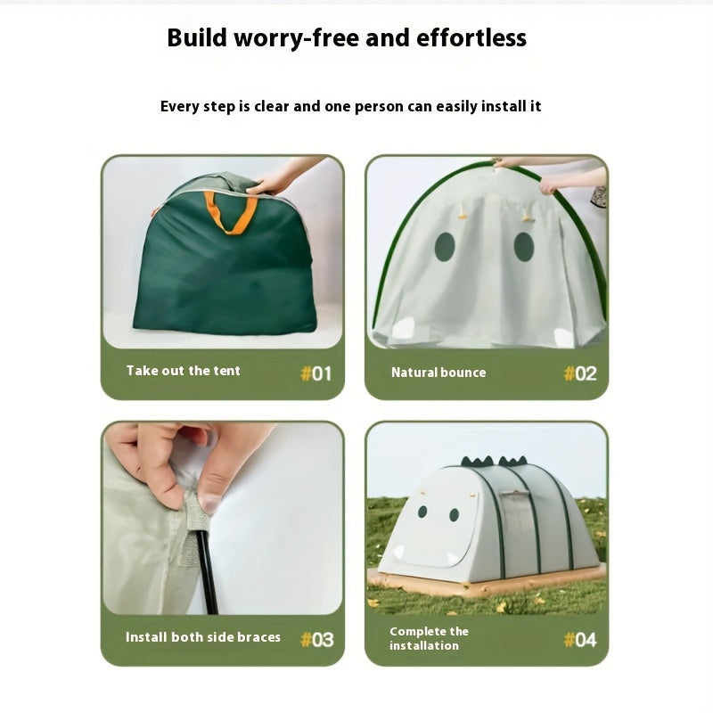 Green Dinosaur Oxford Cloth Kids Tent with Net