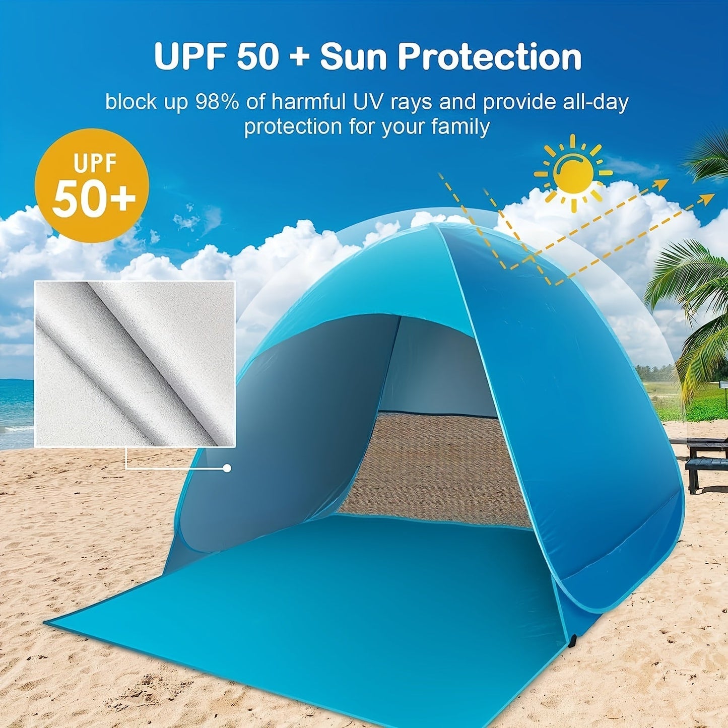 Pop-Up Beach Tent with UV Protection