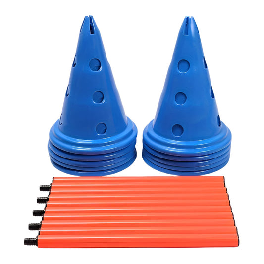 15-Piece Adjustable Sports Training Cones Set