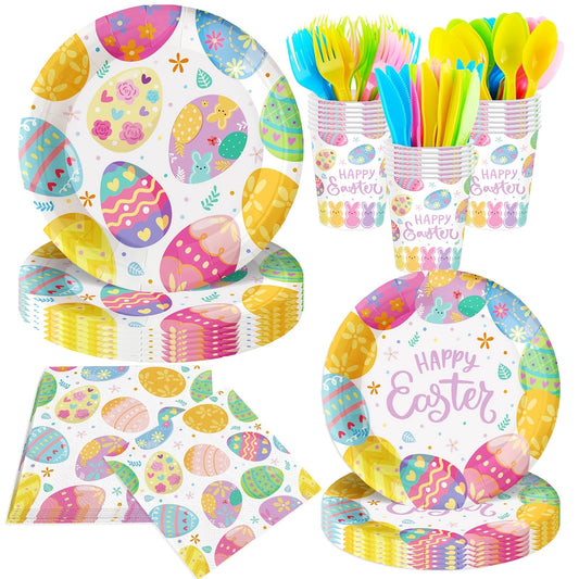 140pcs Easter Party Supplies Set for 20 Guests